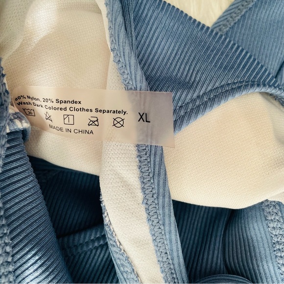 Dusty Blue Two Piece Bathing Suit - Picture 3 of 3